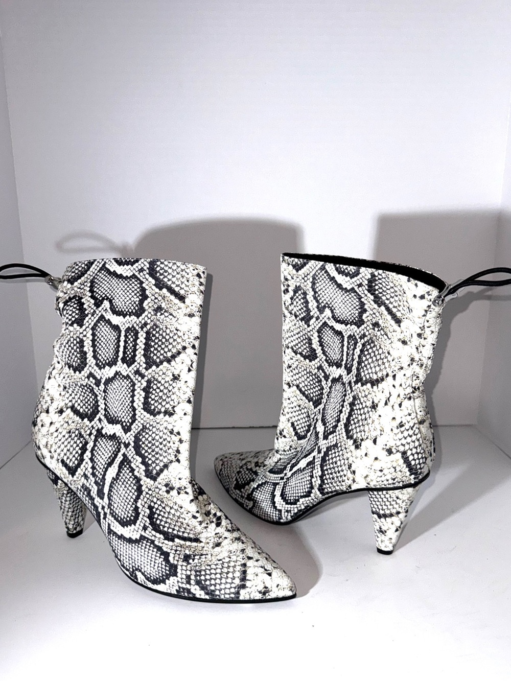 Longchamp Python Print Ankle Boots